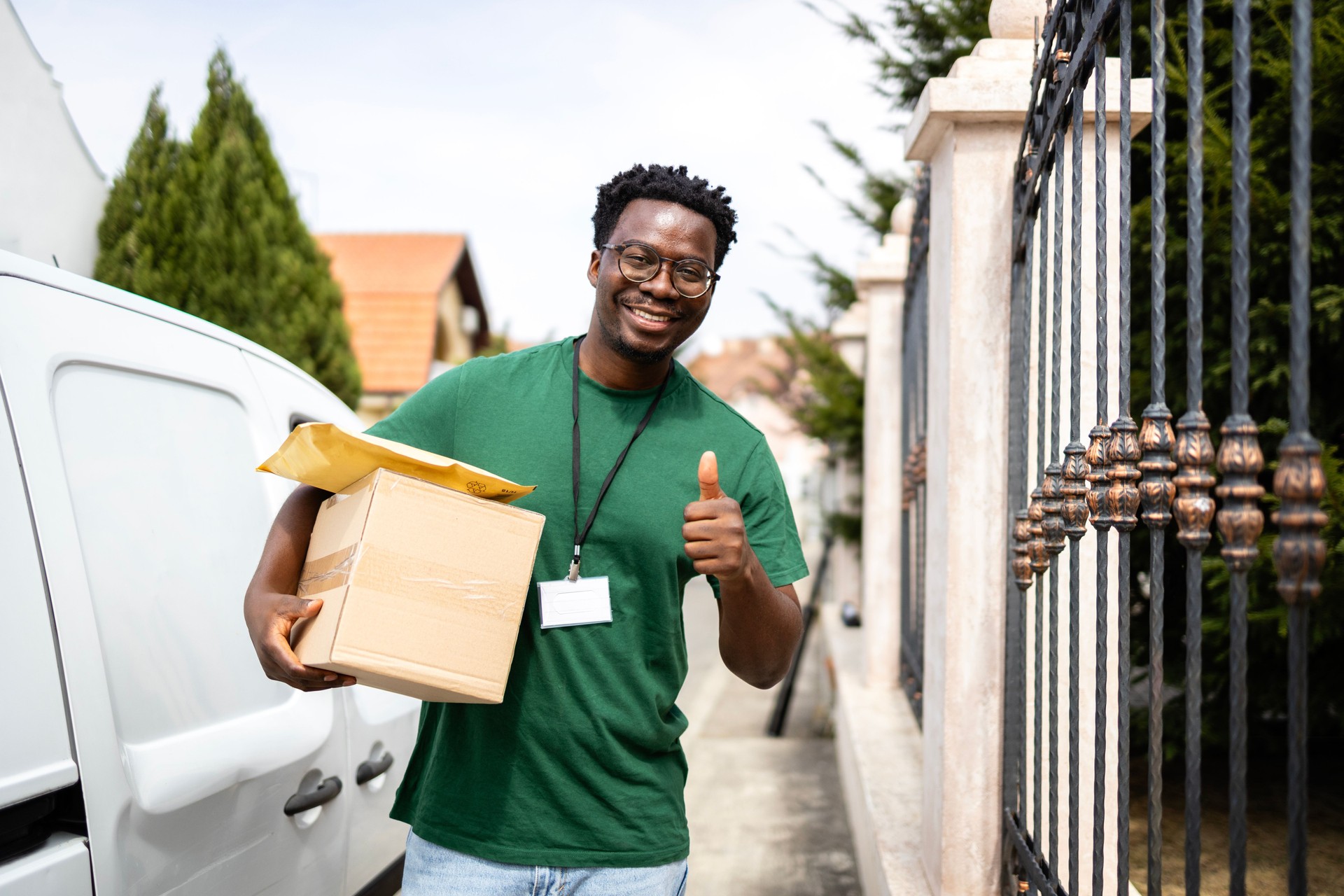 Successful delivery to the customer's house.