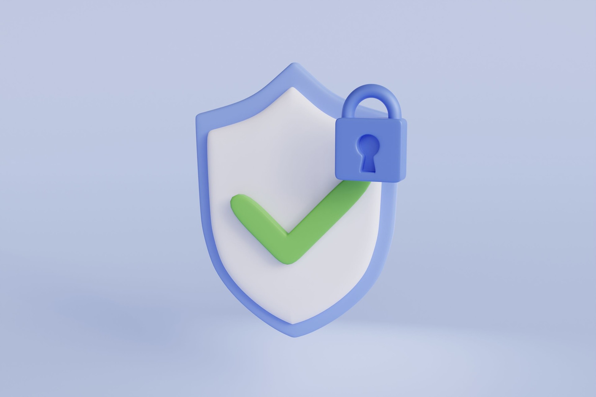 3d design template with blue shield protection on light background for cover design. Futuristic energy concept. 3d shield icon. Medicine technology. Icon symbol.